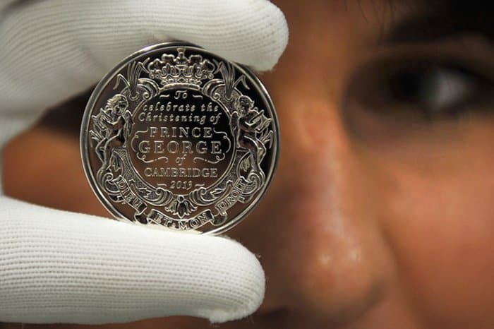 New coins commemorate the christening of Prince George