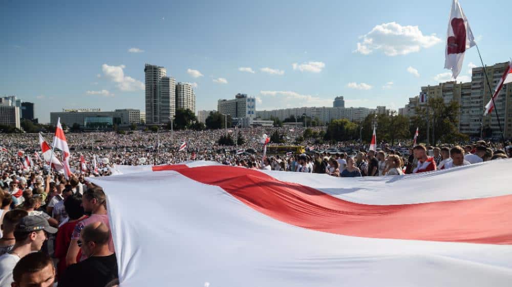 Απόσπασμα από τις διαδηλώσεις στη Λευκορωσία